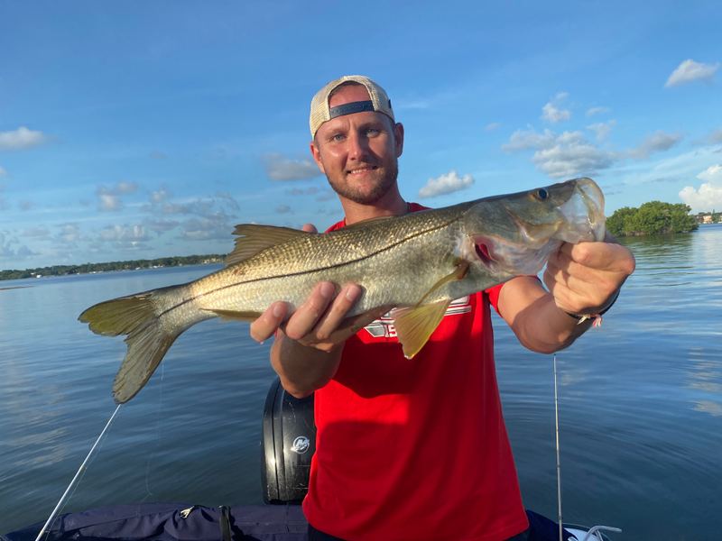 A big snook caught in the current at Big Pass, Sarasota