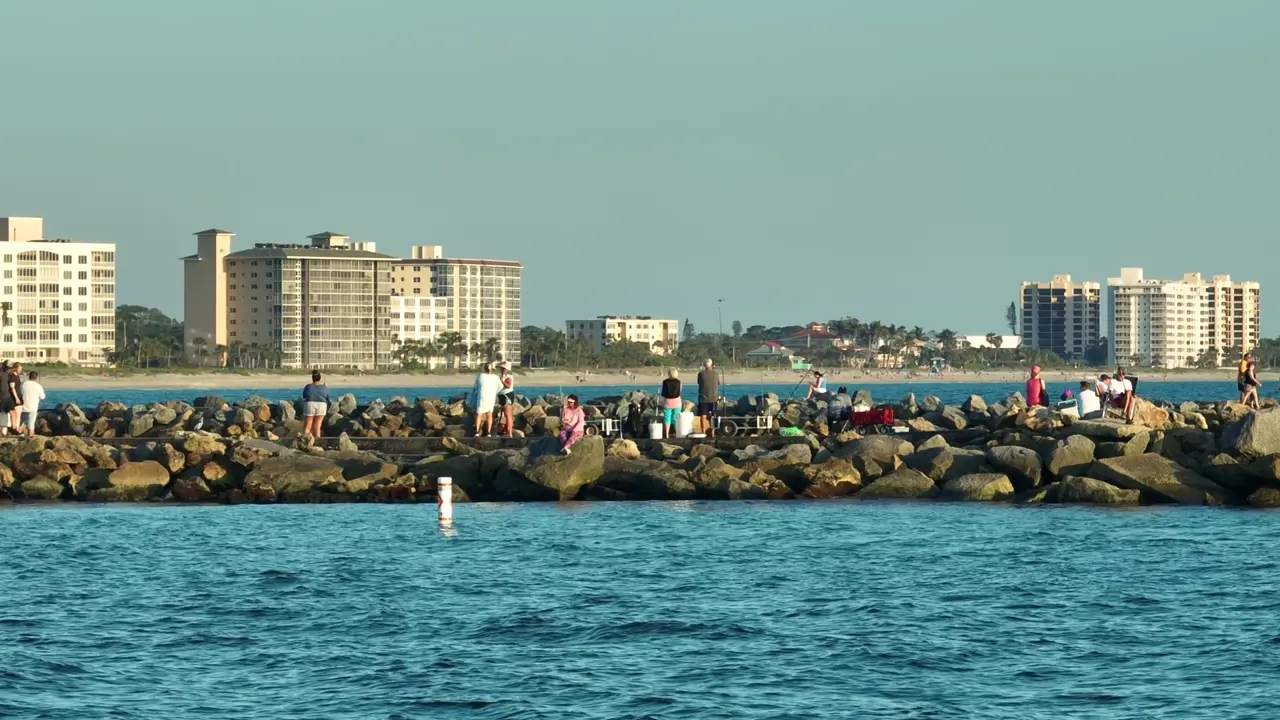 A rock wall in moving water is a drum spot you can walk out onto.